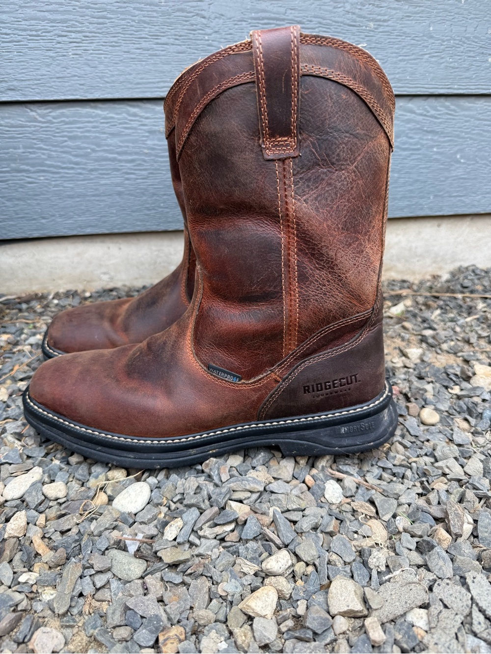 Ridgecut Toughwear Waterproof Pull-On Work Boots Men’s 11 Leather MemorySole - Picture 7 of 8